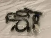 5 Assorted Computer Printer Monitor Cables VGA USB DP HDMI Various