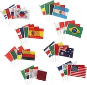 Mini Handheld Flags - 32pcs Signal Decorations, Waving Stick Flags for Various Occasions