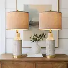 25" Table Lamps Set of 2 - Bedside Lamps - Modern Lamps for Living Room - White