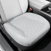 SCDOOCA 2 Pack Front Bottom Car Seat Cover, Luxury Leather Seat Covers Compatible with Tesla Model Y/3 2024 2023 2022 2021 2020, Breathable and Waterproof Tesla Model Y/3 Accessories(White, 2 PCS)