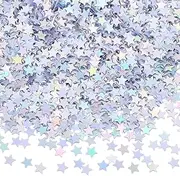 SOFPLATE 3oz/80g 0.2In Magic Silver Star Confetti Table PVC Confetti Stars Metallic Sprinkles Foil Small Sequins Embellishments for DIY Crafts Nail Body Art Eye Bling Birthday Party Wedding Decoration