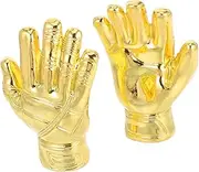 Kisangel 2pcs Golden Miniature Soccer Trophies: Kids Awards Goalkeeper Trophy Cup for Football Enthusiasts Display Shelf Decorations