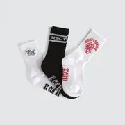 [Kiss Chacey] Scorpio Mix 3PK Socks Black/White