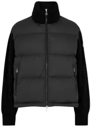 Moncler Quilted Shell and Wool Jacket - Black - L (UK 14 / L) L (UK 14 / L)