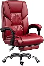 Classic Office Chair Comfortable Durable Sitting Chair Reclining Computer Chair Swivel Chair Home Desk Chair Business Chair Desk Task Chair(Red)