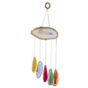 Wind Chimes - Unique Agate Slices Geode Stone Wind Chimes Indoor Outdoor,