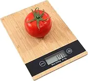 Digital Food Scale - 5kg Wooden Kitchen Scale for Cooking Baking - 1g/0.1oz Precise Graduation, Ounces and Grams for Weight Loss, Tempered