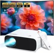 Projector with Wifi and Bluetooth, 200" Projector Full HD 1080P Video Project...