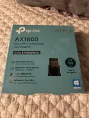 TP-Link AX1800 Nano Wi-Fi 6 Wireless USB Adapter Black Archer TX1800U Sealed
