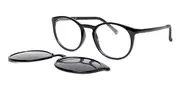 Oval Clip-On Plastic Men's Glasses Online Black Size 50 - Lenses Included - Private Health Rebate - Blue Light Block - SmartBuy Collection