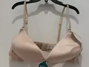 NEW Playtex Lightly Padded Front-close Bra in Beige 34A. 3 gems at front closure