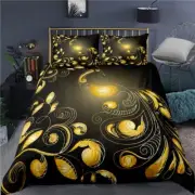 Gorgeous Golden Peacock 3D Print Duvet Quilt Doona Cover Pillowcase Bedding Sets