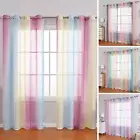 Sheer Curtain Thin Decorative Elegant Gradient Sheer Curtain Quick Drying