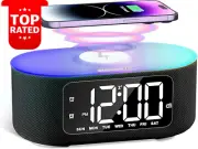 White Noise Machine Alarm Clock Bluetooth Speaker Wireless Charger Night Light
