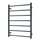 Radiant Heated Round Towel Ladder Rail Bar 600mm x 800mm Matt Black BRTR01