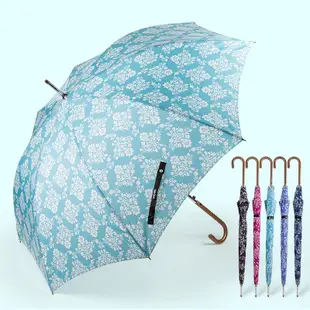 【Waterfront】日本錦緞花紋直立傘(5色隨機出貨) 晴雨兩用傘 防風防滑直立傘 長柄雨傘 日系雨傘
