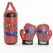 Boxing Toy Set Spiderman Printing Stress Relief Pvc Decompression Punching Bag Gloves For Children-red
