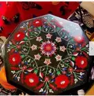 12" Black Marble Coffee Table Top malachite Pattern Inlay side Corner Table