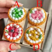 1PC 1/12 Scale Dollhouse Miniatures Pocket Food Fruit Pie Cake Dessert Party