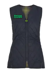 Barbour X Ganni Betty Reversible Shell Gilet - Navy - 16 (UK16 / XL) 16 (UK16 / XL)