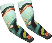 [FHEDVBN] Snake And Flower Arm Sleeves Compression Arm Covers for Men Women Outdoor Sun Sleeves Cooling Sports Sleeve, Black