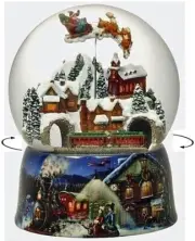 CHRISTMAS EXPRESS MUSICAL SNOW GLOBE WITH ROTATING SANTA SLEIGH AND TRAIN