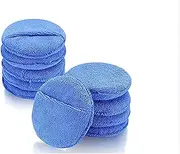 Microfiber Wax Applicator, Ultra-Soft Microfiber Wax Applicator Pads with Finger Pocket Wax Applicator for Cars Wax Applicator Foam Sponge (Blue 5 Diameter, Pack of 10)