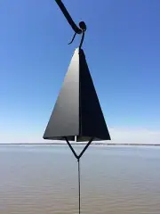 12" Large Black Metal Buoy Bell Wind Chime Handmade in USA