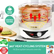 Devanti 5 Trays Food Dehydrator Fruit Dehydrators Pet Beef Jerky Dryer White