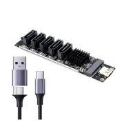 TYPE-C to SATA3.0 5 Ports Adapter Converter Card 6Gbps USB10G JM575+JMS5807072