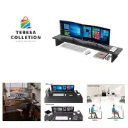 Dual Monitor Stand - Adjustable Legs, Dual Monitor Riser, Carbon Fiber Comput...