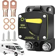 Marine Circuit Breaker - Automatic Circuit Breaker Set Manual Reset Design | Trolling Motor Connector, Automotive Circuit Breaker for DC Voltages from 12V to 48V, Solar Systems, Battery Chargers