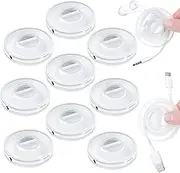 9 Pcs Charging Cord Organizer Portable Charger Cord Holder Round Storage Cable Winder Retractable Cable Management Flexible USB Cable Reel for Home Office Classroom, Transparent