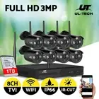 UL-tech CCTV Wireless Home Security Camera System 8CH IP WIFI Outdoor 3MP 1TB
