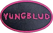 [Rock Off officially licensed products] Yungblud Patch Oval Logo Official Black Embroidered Woven Iron on Accessory Size