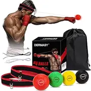 Dermasy Upgraded Boxing Ball, Boxing Training Ball with Headband Perfect for Agility,Reaction, Punching Speed, Fight Skill, Fitness, Newst Boxing Equipment for Adult and Kids