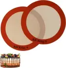 Round Silicone Baking Mats Set of 2-Silicone Mat for 8 Inch Pizza Cake Pan Air F