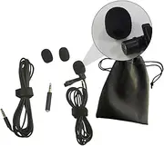 Yardwe Hands- Lapel Mic Clip Kit 2m Wire 3.5mm for Smartphones Tablets Pc High Sensitivity Condenser Mic