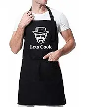 Funny Cooking Chef Aprons for Men with Pockets - Dad Apron for BBQ Kitchen Work - Creative Cooking Accessories for Father’s Day Birthday, Breaking, Large