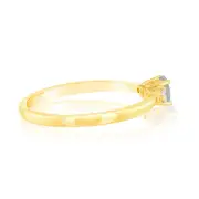 0.24 Carat Aquamarine and Diamond Ring in 9ct Yellow Gold, Q