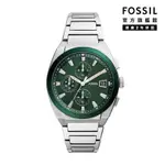 FOSSIL EVERETT 都會運動風計時手錶 銀色不鏽鋼鍊帶 42MM FS5964