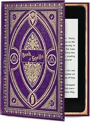 KleverCase Book Style Universal Cover Case for Kindle Paperwhite and Kindle eReaders (Includes New Kindle Paperwhite Models with 6.8 inch Screen) (Book of Spells HP Themed)