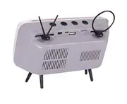 Retro BT Speaker with Mobile Phone Screen Stand,Portable Bluetooth Speaker with AUX FM BT Optional Bluetooth V4.2-SILVER