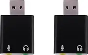 2X 7.1-Channel Aluminum Alloy USB Sound Card Computer External Sound Card USB7.1 Sound Card Analog Sound Card