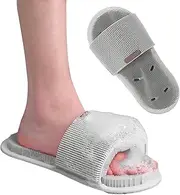 Shower Foot Scrubber Feet Cleaner Washer Easy Feet Personal Foot Scrubber Shower Floor Feet Cleaning Brush Slipper with Suction Cups Smooth Exfoliate & Massage - 1pcs Grey