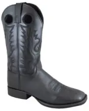 Smoky Mountain Men’s Outlaw Black Square Toe Western Boots #4056 Wide Sizes