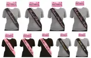 PINK & BLACK HEN PARTY SASH SASHES LADIES NIGHT OUT ACCESSORIES POLYESTER