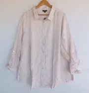 New Autograph Top 24 Womens Button Up Shirt Pink Linen Blend Long Sleeve Blush