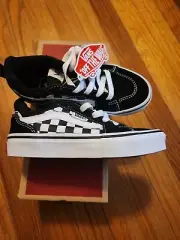 New Vans Sneakers Boy's 13 Filmore Checkerboard Black White Sneakers Skate Shoes