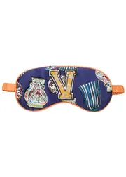 Jessica Russell Flint V Is For Vase Silk eye Mask - Blue ONE SIZE